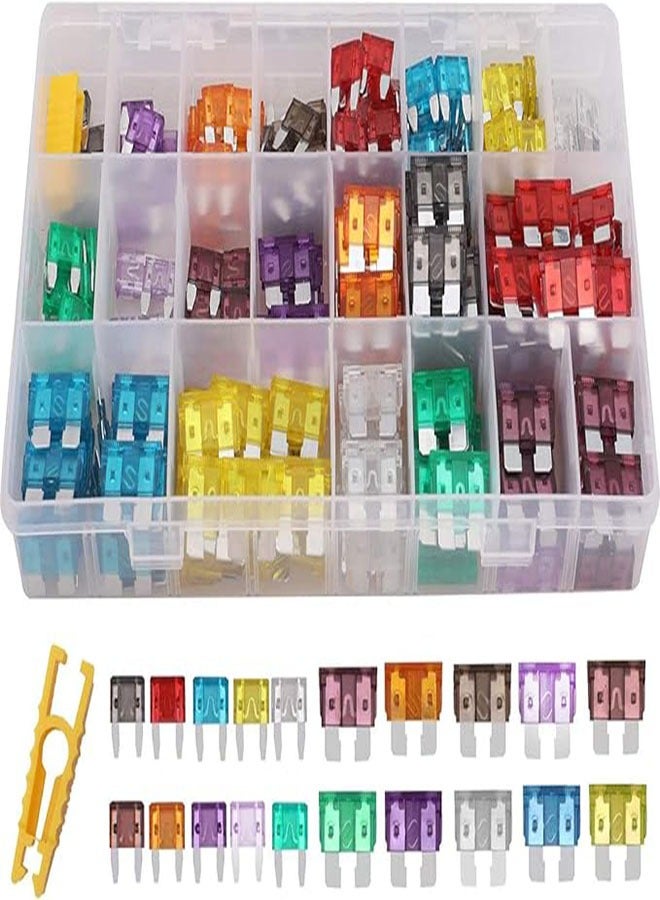 Bukela Car Blade Fuse, Standard Fuses, for Auto Fuses Replacement, Assorted Auto Truck Car Standard Blade Fuses, with Fuse Extractor, Car Blade Fuse, Standard Fuses， Blade Fuse Assortment Set  - Image 1