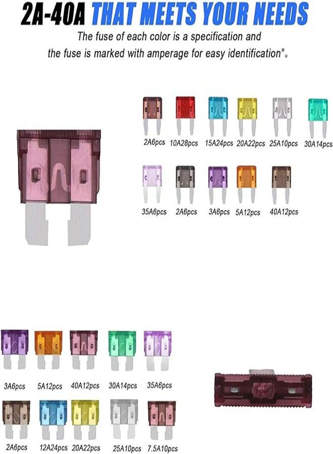 Bukela Car Blade Fuse, Standard Fuses, for Auto Fuses Replacement, Assorted Auto Truck Car Standard Blade Fuses, with Fuse Extractor, Car Blade Fuse, Standard Fuses， Blade Fuse Assortment Set  - Image 4
