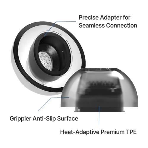 AZLA XELASTEC 2 AirPods Pro 3 Ear Tips Replacement – Body-Heat Adaptive Material, Seamless Seal, 12-Hole Micro Filter, Secure Fit Anti-Slip Earbud Tips, AirPod Pro Replacement Tips (3-Pairs, M/ML/L) - Image 3