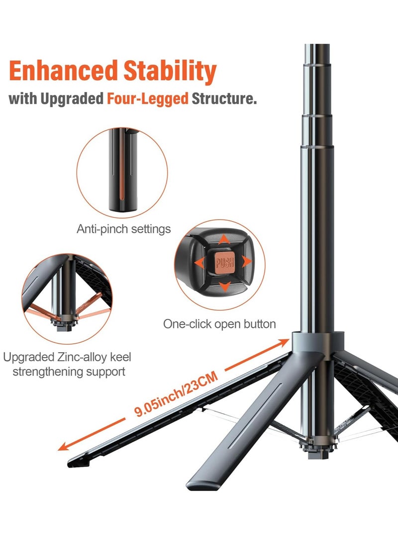 Selfie Sticks Tripod -180cm,Separate design smartphone tripod Stand with Wireless Remote Control and Double fill light Portable Retractable Cell Phone Tripod for iPhone/Samsung/GoPro/Android Phone  - Image 2