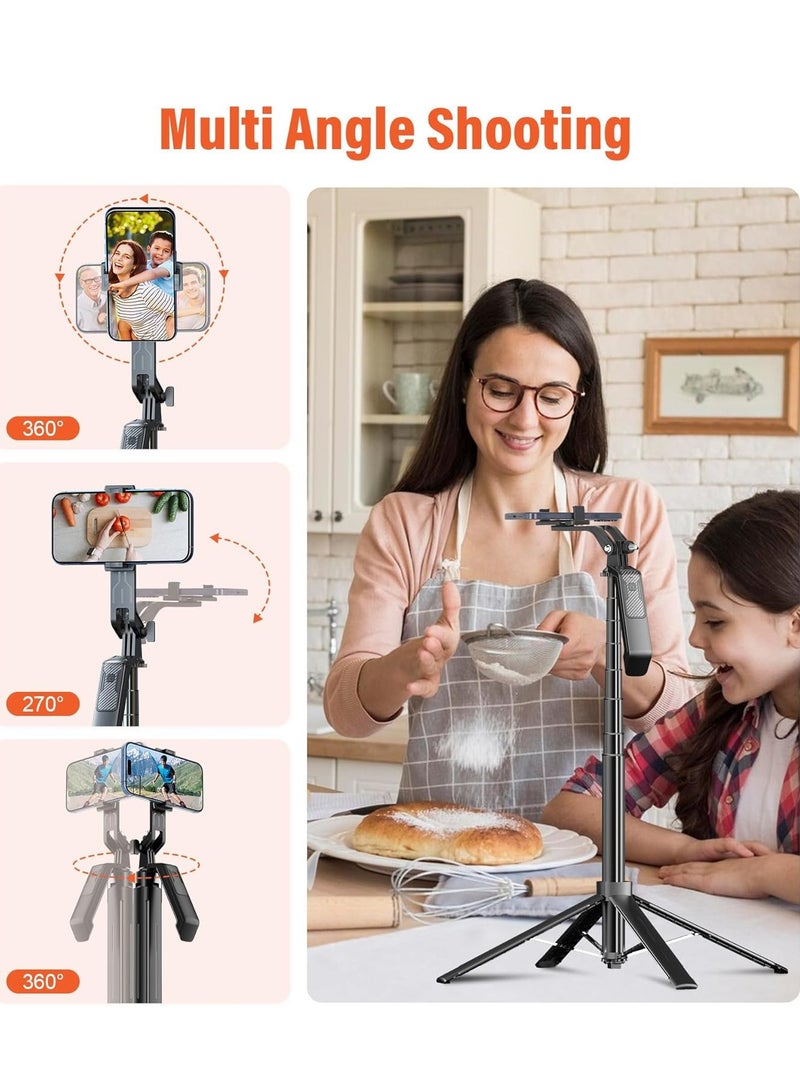 Selfie Sticks Tripod -180cm,Separate design smartphone tripod Stand with Wireless Remote Control and Double fill light Portable Retractable Cell Phone Tripod for iPhone/Samsung/GoPro/Android Phone  - Image 4