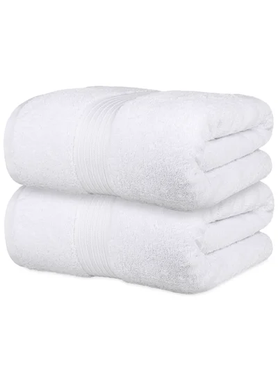 Bliss Casa Bliss Casa 2-Piece 100% Combed Cotton Bath Sheets - 550 GSM Large Bath Towels Quick Dry Highly Absorbent - Thick Soft Hotel Quality Bathroom Towels for Bath and Spa 90x180 cm