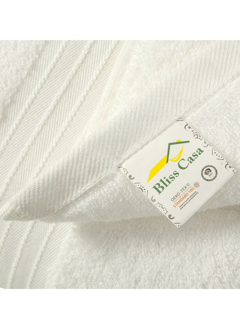بليس كاسا ملاءات حمام من Bliss Casa مكونة من قطعتين من القطن الممشط بنسبة 100% - مناشف حمام كبيرة بوزن 550 جرامًا لكل متر مربع، سريعة الجفاف وعالية الامتصاص - مناشف حمام سميكة وناعمة بجودة الفنادق للحمام والمنتجعات الصحية مقاس 35 × 70 بوصة  - Image 3