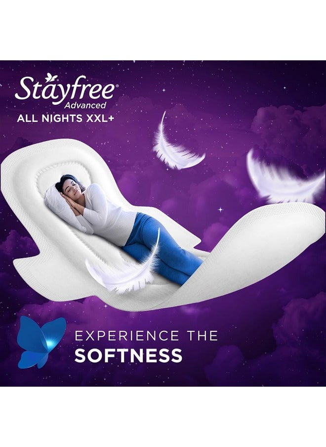 Advanced Xxl+ Ultra Thin Sanitary Pads For Women | 8 Soft Cotton Pads For All Night Ultra Comfort | Absorbs 2X More With Wider Back | Prevent Rashes | Odour Control