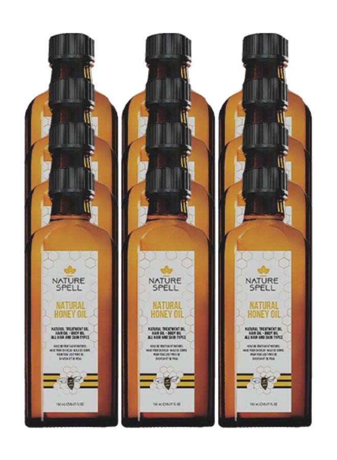 Nature Spell 12 Pieces Natural Honey Oil Hair And Body Oil For All Hair And Skin Types 150ml - Image 1