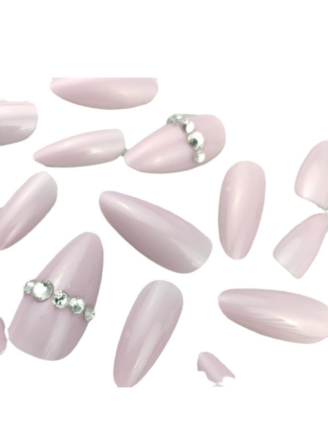 Goolsky أظافر ضغط على شكل قطرة ماء فاخرة مع ألماس مدقوق بلون نود لإضاءة خفيفة - Image 3