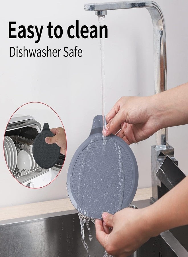 Tomario (2 Pack) Silicone Bathtub Stopper, 6" Extra Large Sink Plug, Universal Shower Drain Tub Stopper for Kitchen Sink Bathroom, Grey+White - Image 4