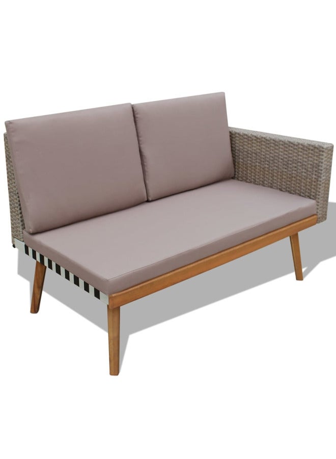 vidaxl 4 Piece Garden Lounge Set with Cushions Poly Rattan Grey 43133 - Image 3