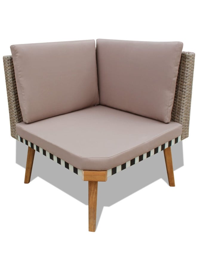 vidaxl 4 Piece Garden Lounge Set with Cushions Poly Rattan Grey 43133 - Image 4