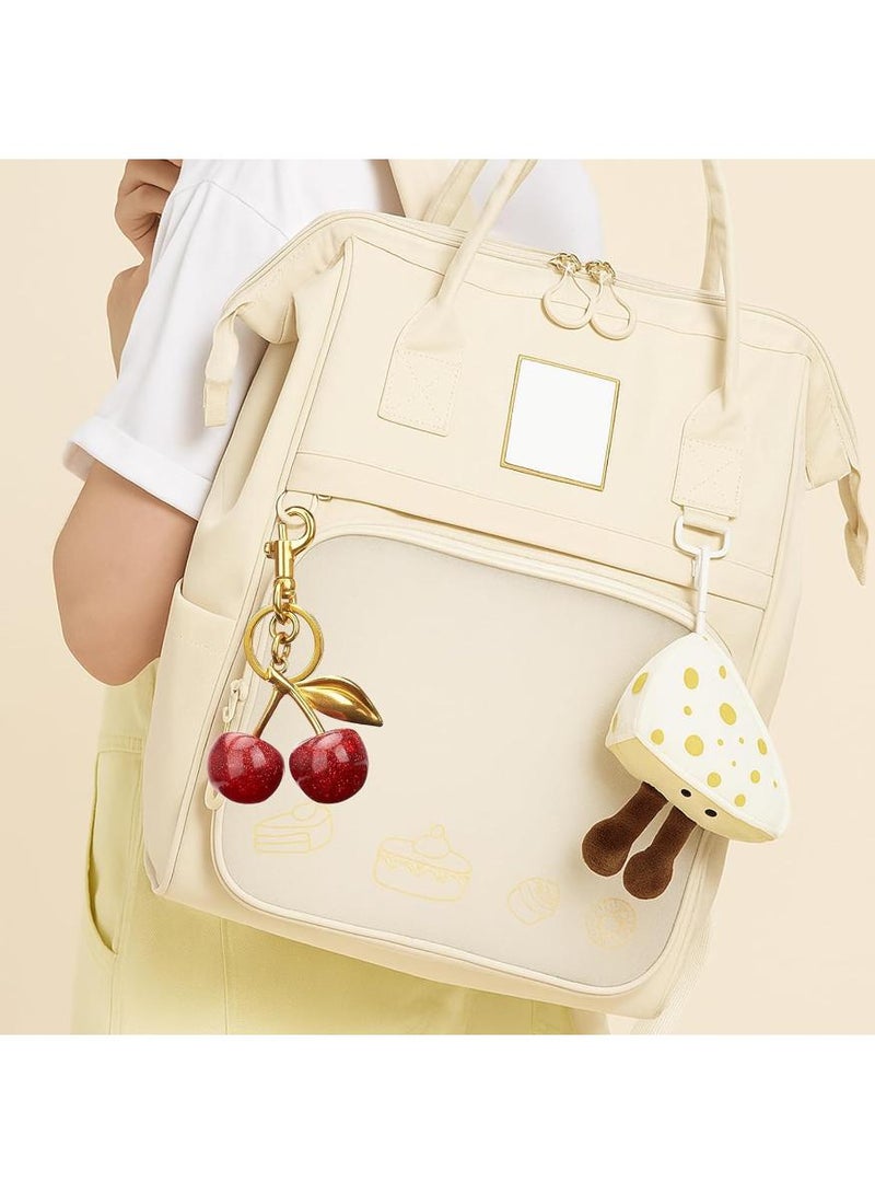 KHAJUL 5.8cm Glittering Red Cherry Keychain with Gold Leaves, Bag Charm for Women, Fashion Purse Accessory, Ideal Gift for Her, Eid al-Fitr Present, Sister or Mom - Image 5