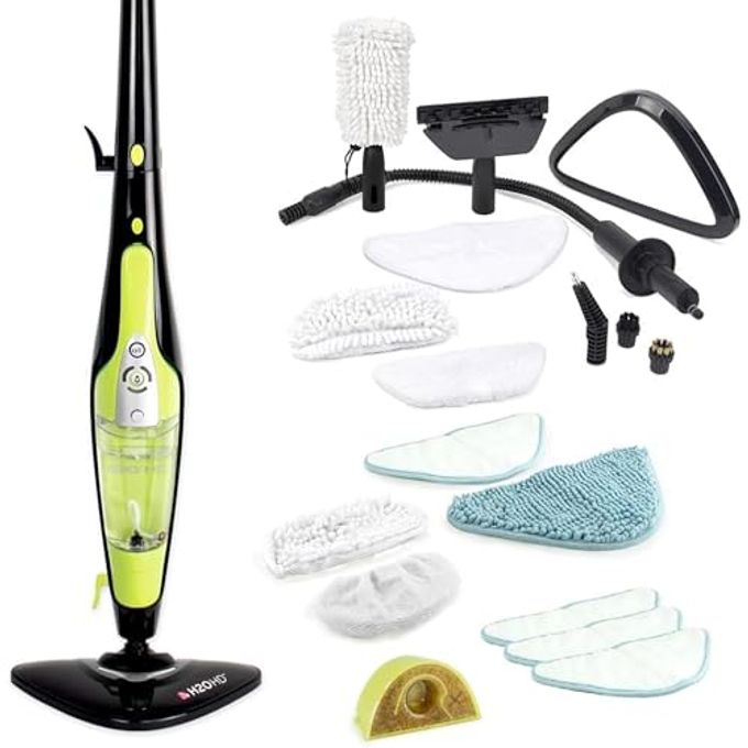 HD PRO STEAM MOP AND HANDHELD STEAM CLEANER FOR FLOORS CARPETS WINDOWS UPHOLSTERY KITCHENS BATHROOMS