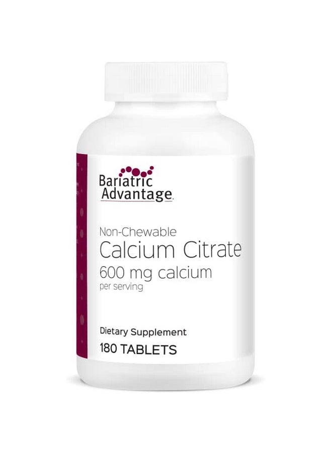 Non Chewable Calcium Citrate For Bariatric Surgery Patients 600 Mg Calcium Per Serving With Vitamin D3 To Increase Absorption 180 Tablets