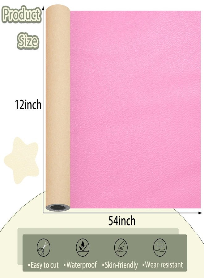 TACOLO Pink Leather Repair Patch Tape, 12×54 Inch Self Adhesive Leather Repair Kit Vinyl Repair Tape for Furniture, Sofa Leather Repair Patch Waterproof for Car Seat, Office Chair, Boat Cover 1 Roll - Image 2