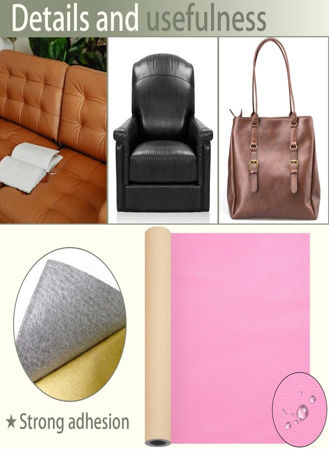 TACOLO Pink Leather Repair Patch Tape, 12×54 Inch Self Adhesive Leather Repair Kit Vinyl Repair Tape for Furniture, Sofa Leather Repair Patch Waterproof for Car Seat, Office Chair, Boat Cover 1 Roll - Image 3