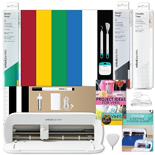 Cricut آلة قطع كريكت جوي إكسترا مع حزم عينات الفينيل الذكي قوس قزح وأدوات - آلة قطع محمولة للمبتدئين متوافقة مع البلوتوث ومواد القطع - Image 1