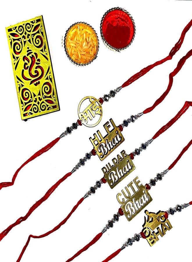 KHUSHA CREATIONS Rakhi for Brother/Wooden Designer Rakhi for Rakhabandhan/Gift for Rakshabandhan - Image 1