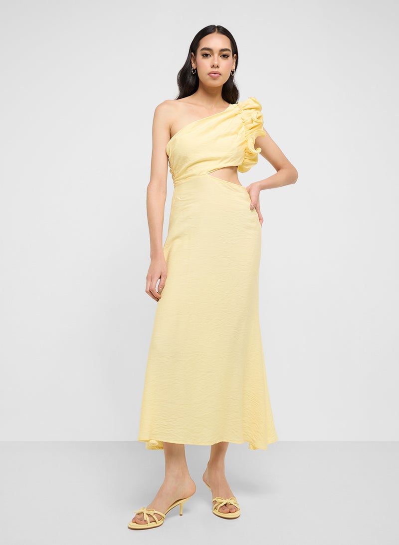 جينجر فستان كتف واحد بكشكشة - Image 4