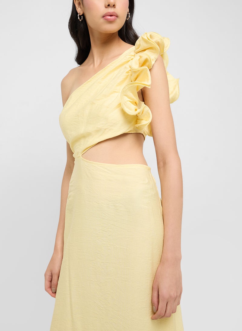 جينجر فستان كتف واحد بكشكشة - Image 3