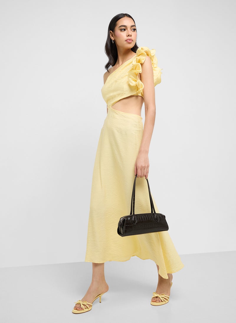 جينجر فستان كتف واحد بكشكشة - Image 1