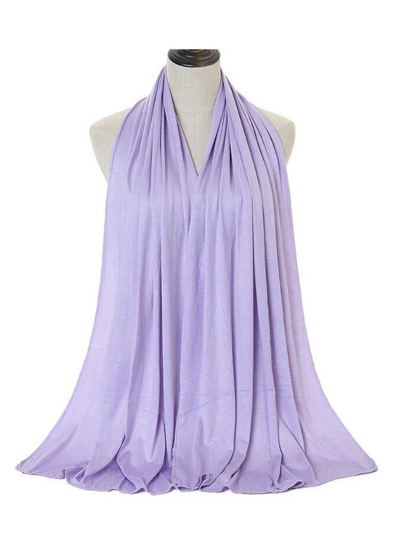 سكاي كشمير  شيلة حجاب جيرسي فاخرة قابلة للتمدد – باللون البنفسجي الفاتح