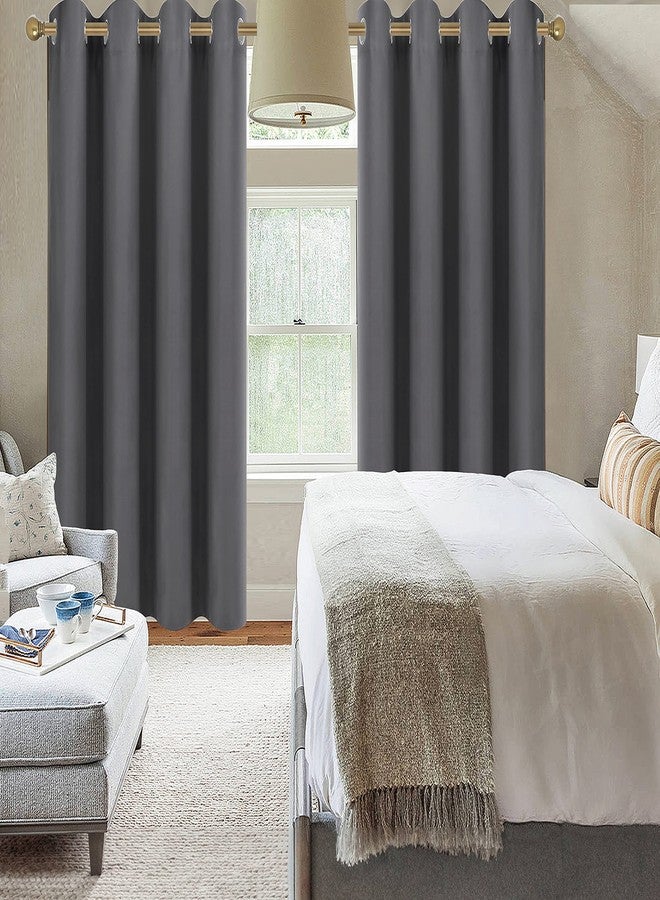 Diraysid Grey Grommet Blackout Curtains for Bedroom Thermal Insulated Room Darkening Curtains Drapes, 52 x 84, 2 Panels - Image 4