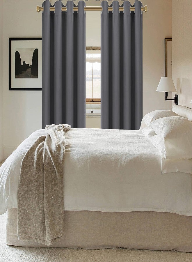 Diraysid Grey Grommet Blackout Curtains for Bedroom Thermal Insulated Room Darkening Curtains Drapes, 52 x 84, 2 Panels - Image 5