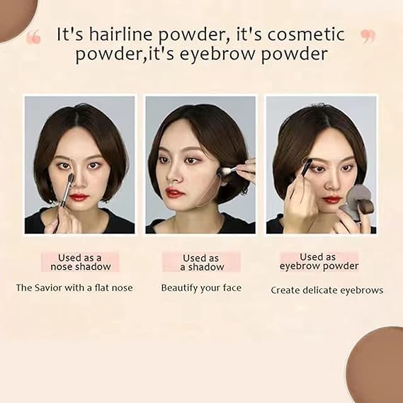 GLNRM Hairline Shadow Powder Hairline Shadow Powder Hair Filler Powder For Thinning Hair Magical Fluffy Thin Hair Powder Forehead Grooming Powder Instant Coverage For Hairline Black Gram - Image 5