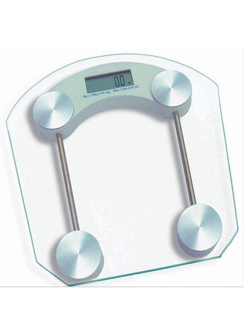 ميزان إلكتروني زجاجي 180 كجم لحمام وصالة رياضية ميزان ذكي شاشة LCD توازن إلكتروني للجسم - أبيض - Image 3