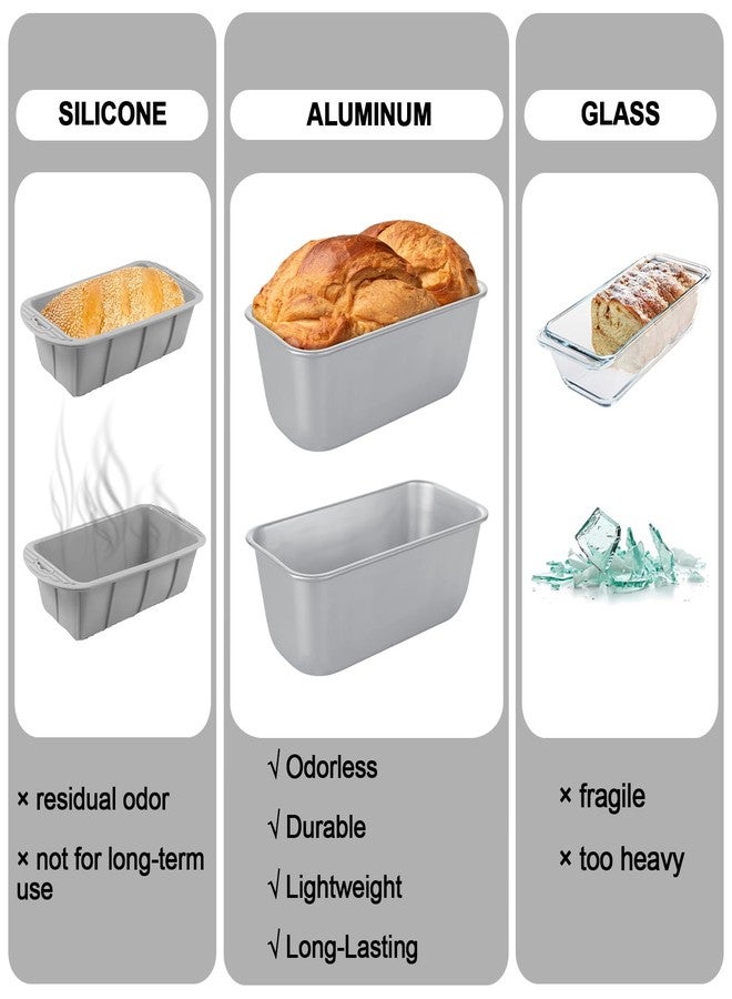 AKOLAFE 4 Pack Aluminum Loaf Pans 8x4 Inch Banana Bread Pan for Homemade Bread Loaf Pan for Baking Bread Tins for Baking Loaf Pans for Oven Sourdough Bread Baking Pan Metal Sandwich Loaf Bread Pans - Image 3