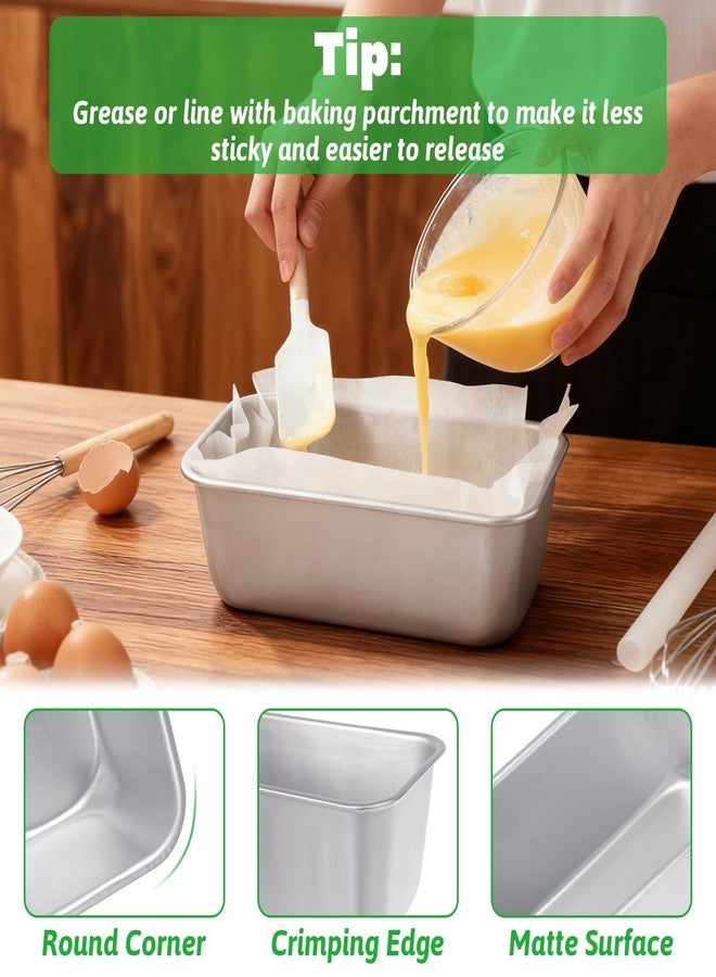 AKOLAFE 4 Pack Aluminum Loaf Pans 8x4 Inch Banana Bread Pan for Homemade Bread Loaf Pan for Baking Bread Tins for Baking Loaf Pans for Oven Sourdough Bread Baking Pan Metal Sandwich Loaf Bread Pans - Image 4