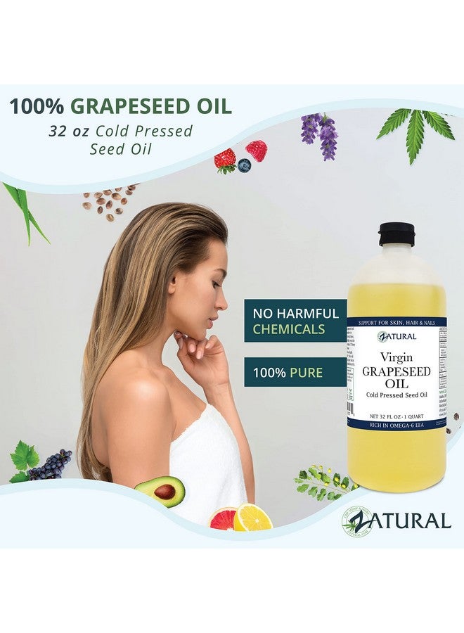 زاتشورال زيت بذور العنب المزروع عضويًا 100% زيت طبخ بكر نقي ومعصور على البارد بدرجة حرارة عالية (32 أونصة) - Image 4