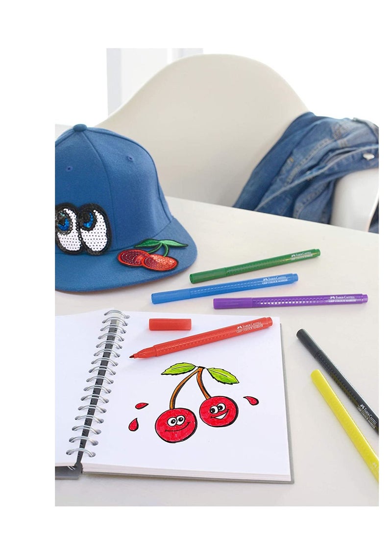 10-Piece Grip Felt Tip Pens Multicolor