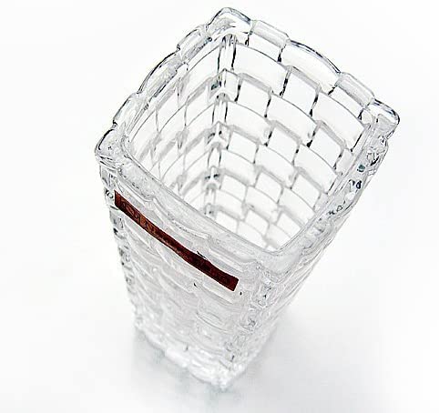 EZALLA Glass Dimond Cut Flower Vase Vase for Home Decore Hotel and Office Use Crystal Flower Vase Crystal Clear 8 Inch Dimond Cut Set of 1 - Image 2
