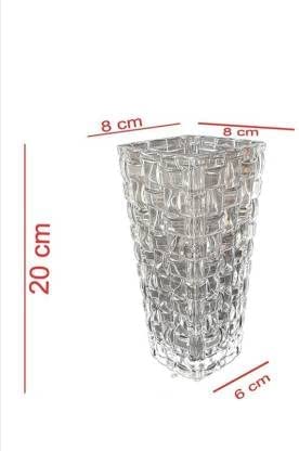 EZALLA Glass Dimond Cut Flower Vase Vase for Home Decore Hotel and Office Use Crystal Flower Vase Crystal Clear 8 Inch Dimond Cut Set of 1 - Image 4
