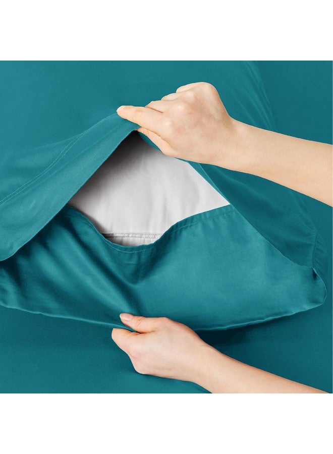 Bedsure Bedsure King Size Sheet Set, Cooling Sheets King, Rayon Derived from Bamboo, Deep Pocket Up to 16", Breathable & Soft Bed Sheets, Hotel Luxury Silky Bedding Sheets & Pillowcases, Turquoise  - Image 5