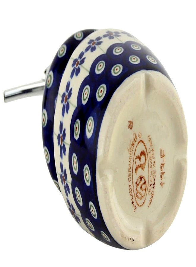 Polish Pottery Market Zaklady Boleslawiec Polish Pottery Market 11 oz. Handmade Soap Pump Dispenser with Stainless Steel Pump - Polish Stoneware Refillable Lotion Dispenser - Image 3