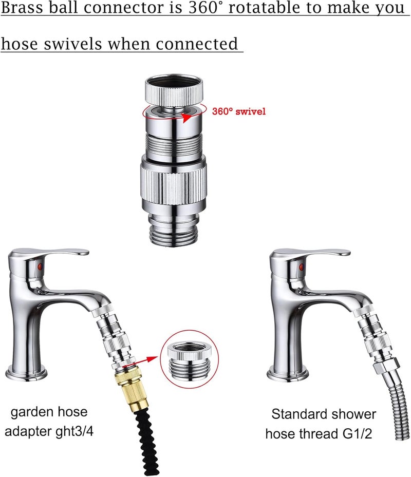 walkinginrain Kitchen Sink Faucet Quick Connector, Dishwasher Washer Snap Coupling Adapter, Faucet to Garden Hose Adapter for Bathroom Kitchen/Shower Hose/Garden Hose - Image 2