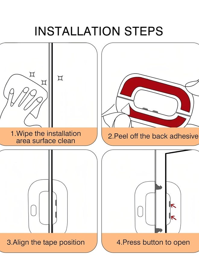 2Pcs Fridge Locks - Child Safety Refrigerator Latch for Cabinets, Drawers, Freezer & Oven, Easy Installation, RV Use (Grey) - Image 3