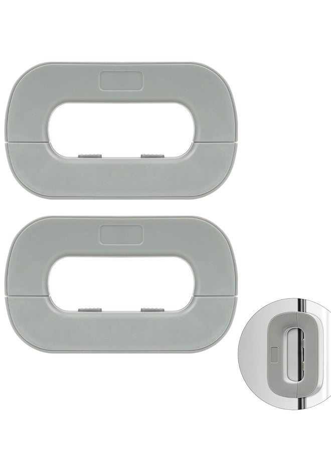 2Pcs Fridge Locks - Child Safety Refrigerator Latch for Cabinets, Drawers, Freezer & Oven, Easy Installation, RV Use (Grey) - Image 1