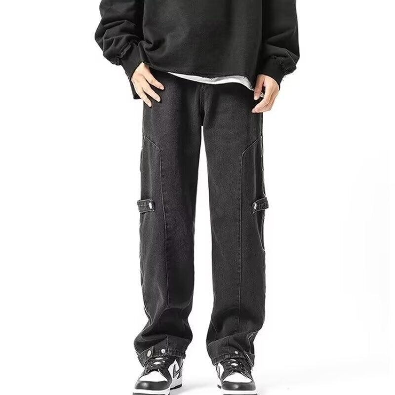 Unisex Classic Denim Jeans Loose Fit Daily Outdoor Wear - Image 3