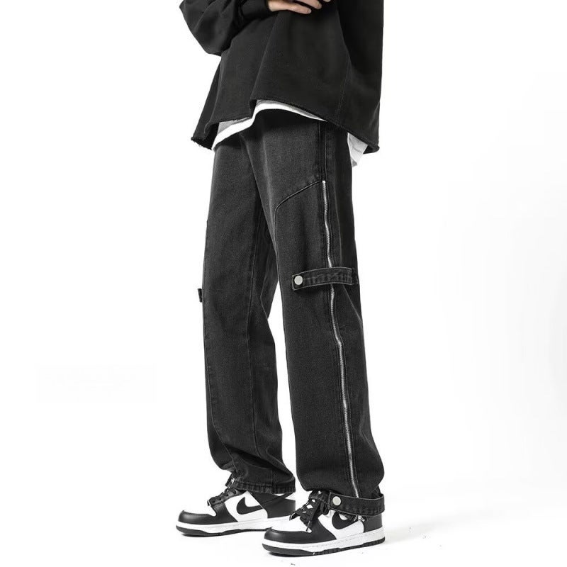 Unisex Classic Denim Jeans Loose Fit Daily Outdoor Wear - Image 1