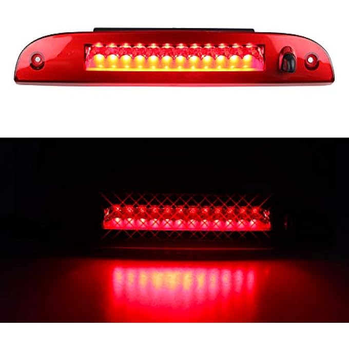 Bomusou For 20082012 Ford EscapeMercury Mariner 20022012 Ford Explorer 20022010 Mercury Mountaineer Led 3Rd Brake Light Cargo Light 8L2Z13A613A Chrome Housing Red Lens - Image 2