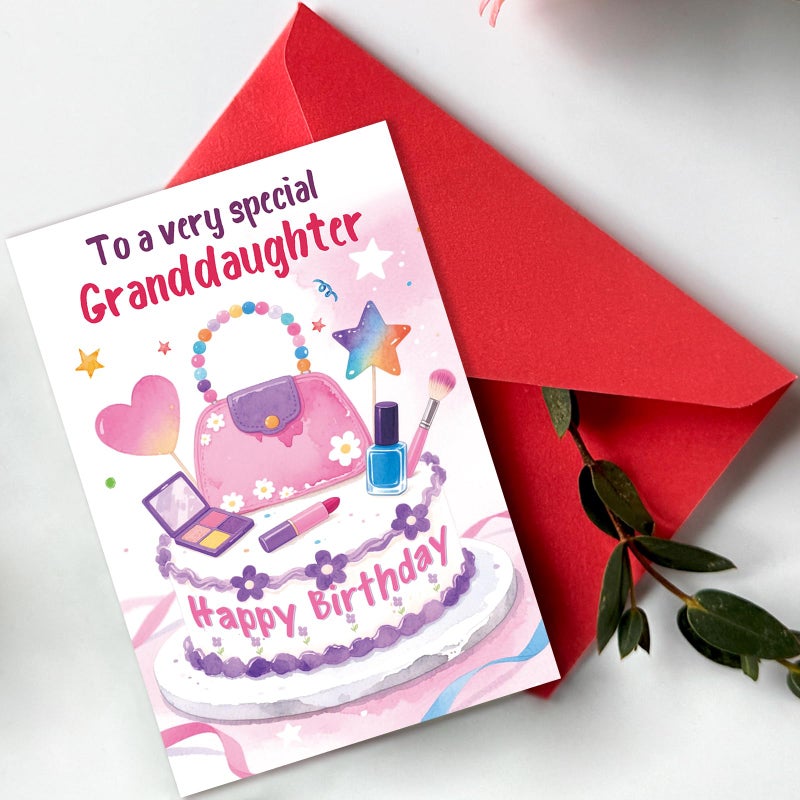 Beixian Granddaughter Birthday Card, Funny Birthday Card Gifts for Granddaughter from Grandma Grandpa-8x5.3 Inches, Double-Sided - Image 5