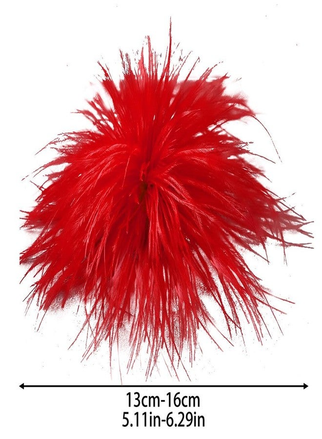 Eforcase بروش من ريش النعام من إيفوركيس، دبوس بروش أنيق، مشبك شعر، ربطة شعر، مناسب لقبعة ديربي وحفلات الكوكتيل - Image 5