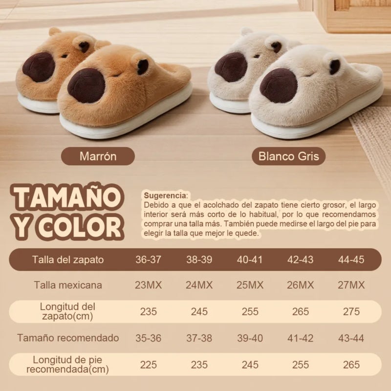 Cotton slippers, wear home non-slip and warm slippers in autumn and winter, cute thickened fluffy slippers, the same for men and women (khaki, size 37-38) - Image 5