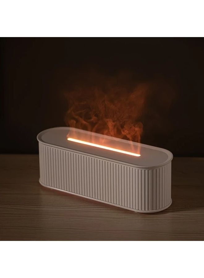 آلة لهب محاكاة بيضاء مع ضوء قابل للتعتيم وناشر عطور لليوغا والتأمل - Image 1