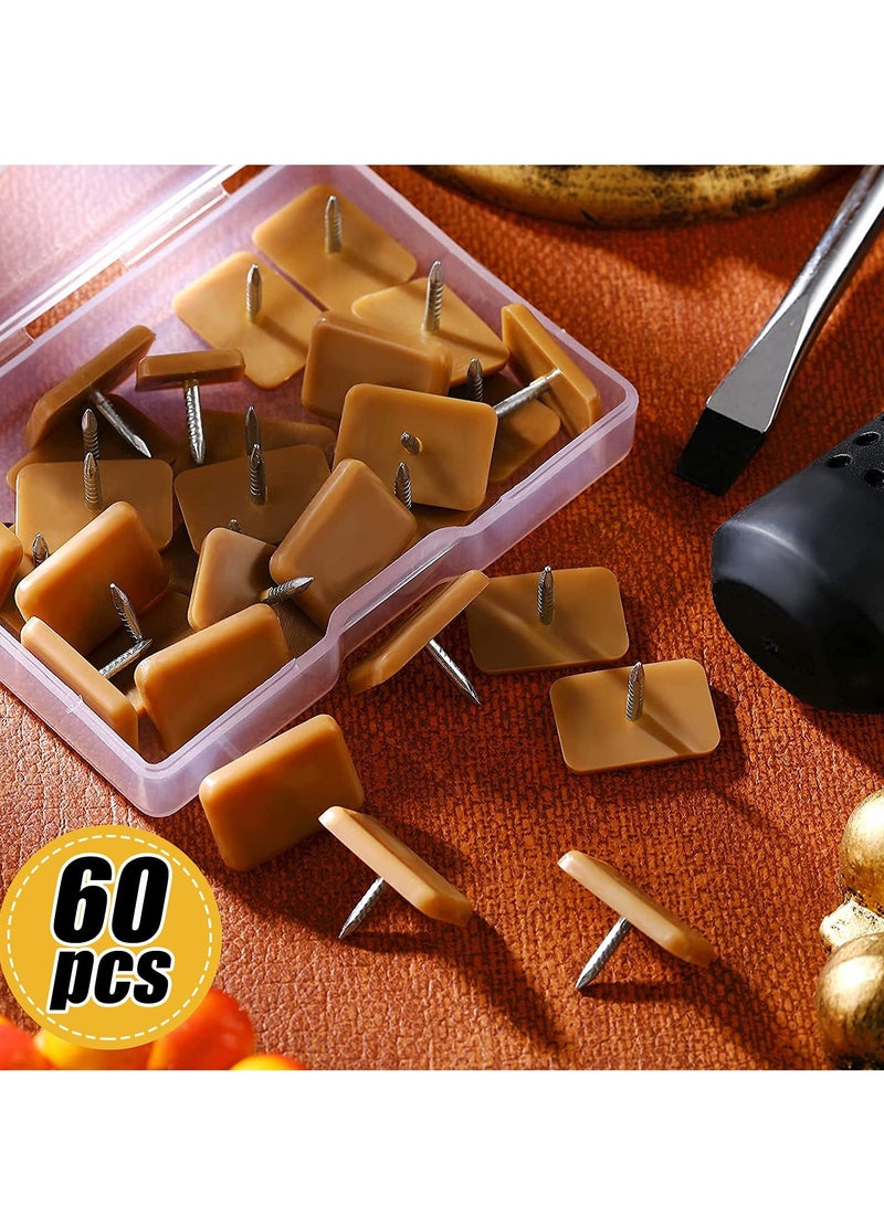 مزلقات أدراج Tack-in، مزلقات أدراج بنية لإصلاح الخزائن، تجعل جميع الأدراج تنزلق بسلاسة وبدون كفاءة، 60 قطعة - Image 5