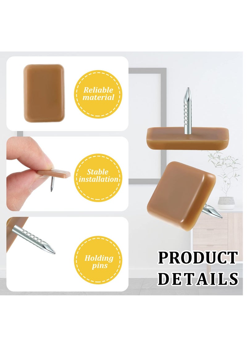 مزلقات أدراج Tack-in، مزلقات أدراج بنية لإصلاح الخزائن، تجعل جميع الأدراج تنزلق بسلاسة وبدون كفاءة، 60 قطعة - Image 2