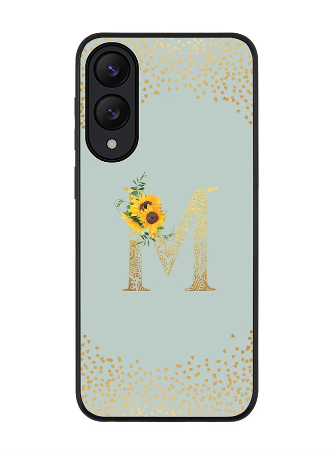 Stylizedd For Samsung Galaxy S25 Edge Case,Slim fit Camera Protection, Shockproof Thin Phone cover  - Custom Floral Monogram - M  (Light Grey )