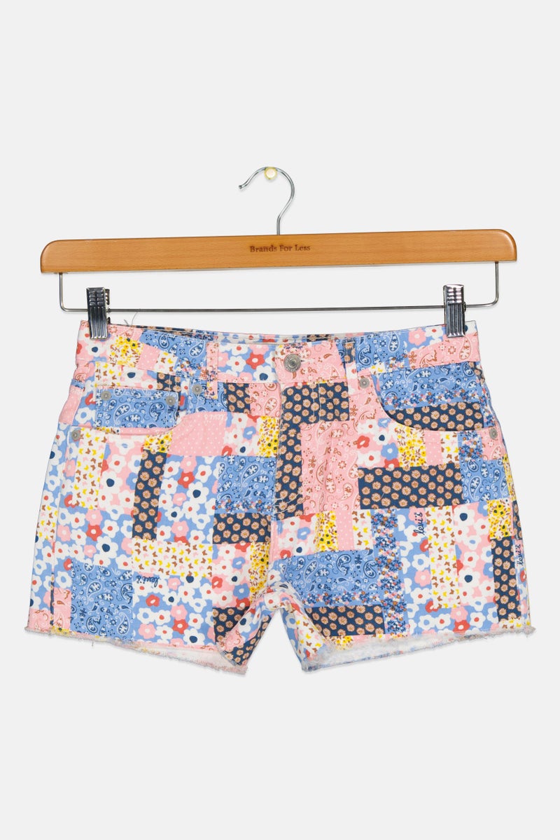 Levi's Kids Girl Allover Print Shorts, Multicolor - Image 1
